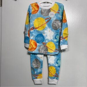 Burt's Bees Kids Snug-fit Outer Space Pajama 2 Piece Set 100 % Organic Cotton 2T